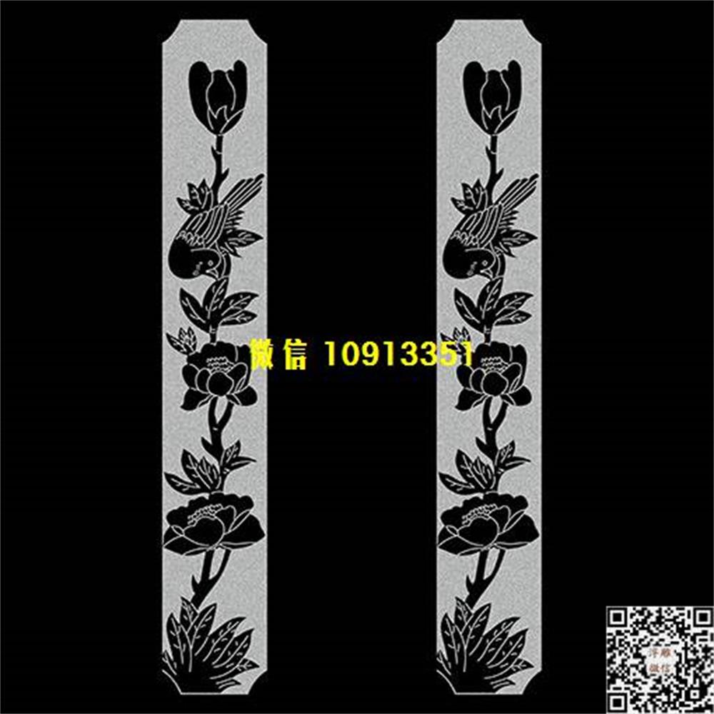 精雕图150荷花柱子精雕图线雕图线条图单线铣底图_电脑雕刻plt文泰矢量图精雕图浮雕图